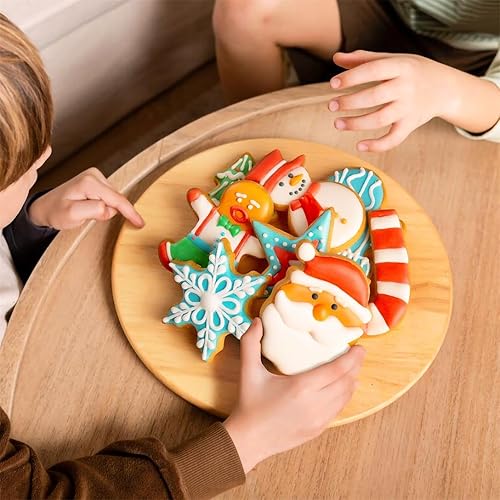 Miniatura 6 de Juego de 9 cortadores de galletas de Navidad, formas metálicas para vacaciones de invierno: árbol de Navidad, copo de nieve, hombres de jengibre,