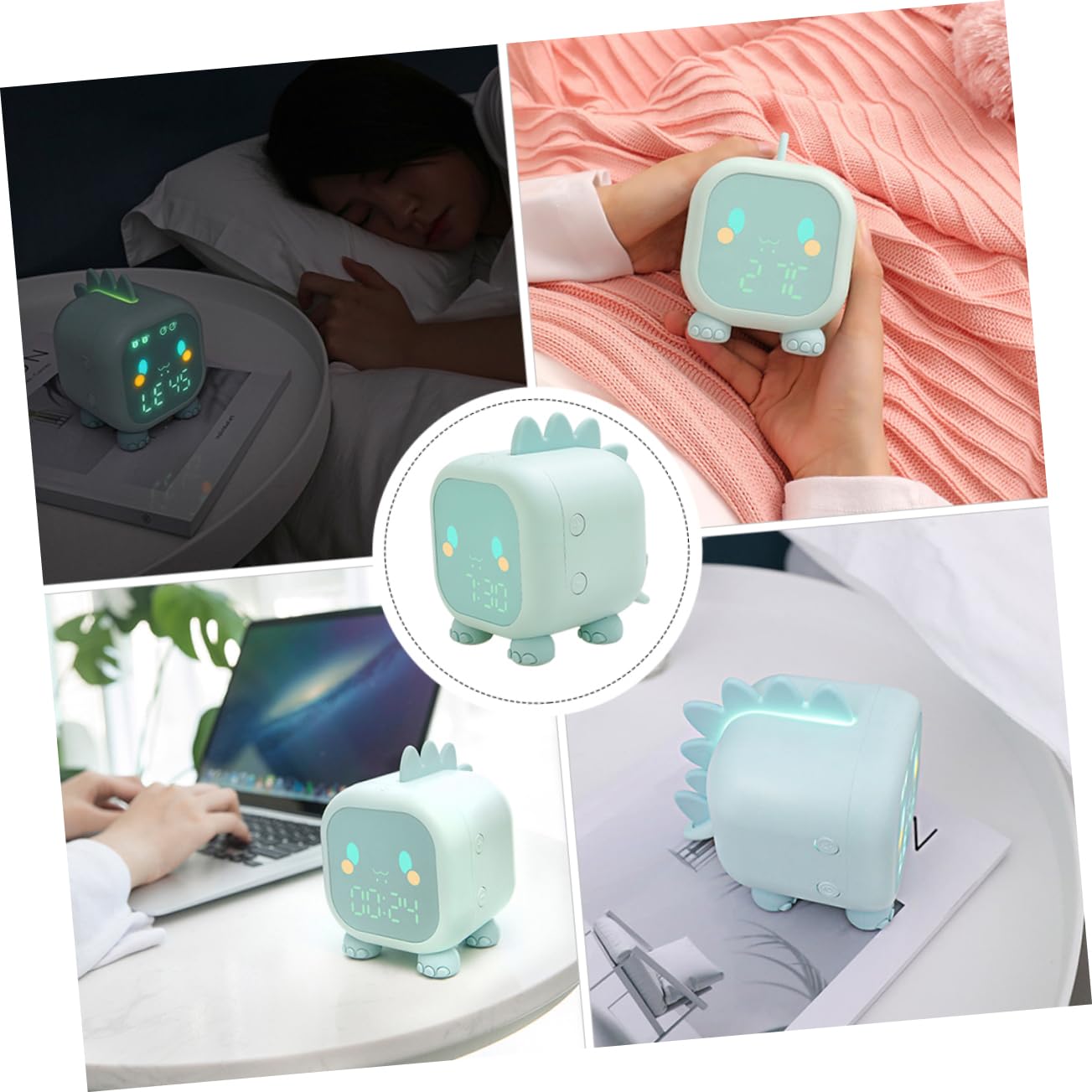 Reloj Despertador Electrónico Creativo en Verde de Plástico para Niños