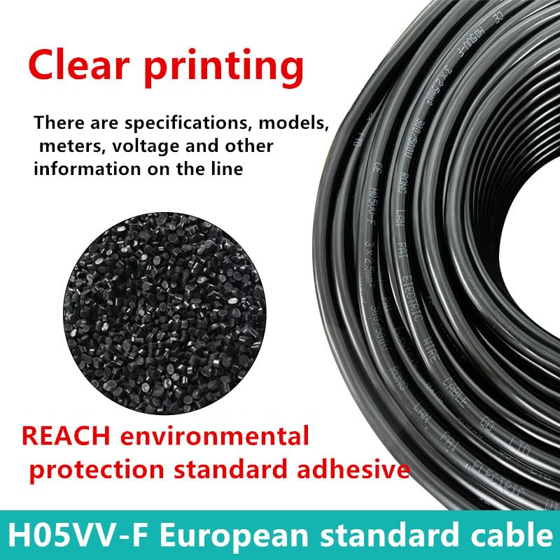 Filo Elettrico, Cavo in Rame H05VV-F da 5 m, 2/3/4/5 conduttori, 18-13AWG, conduttore Elettrico, Cavo in PVC con Guaina Morbida(13AWG 2.5MM,2 cores)