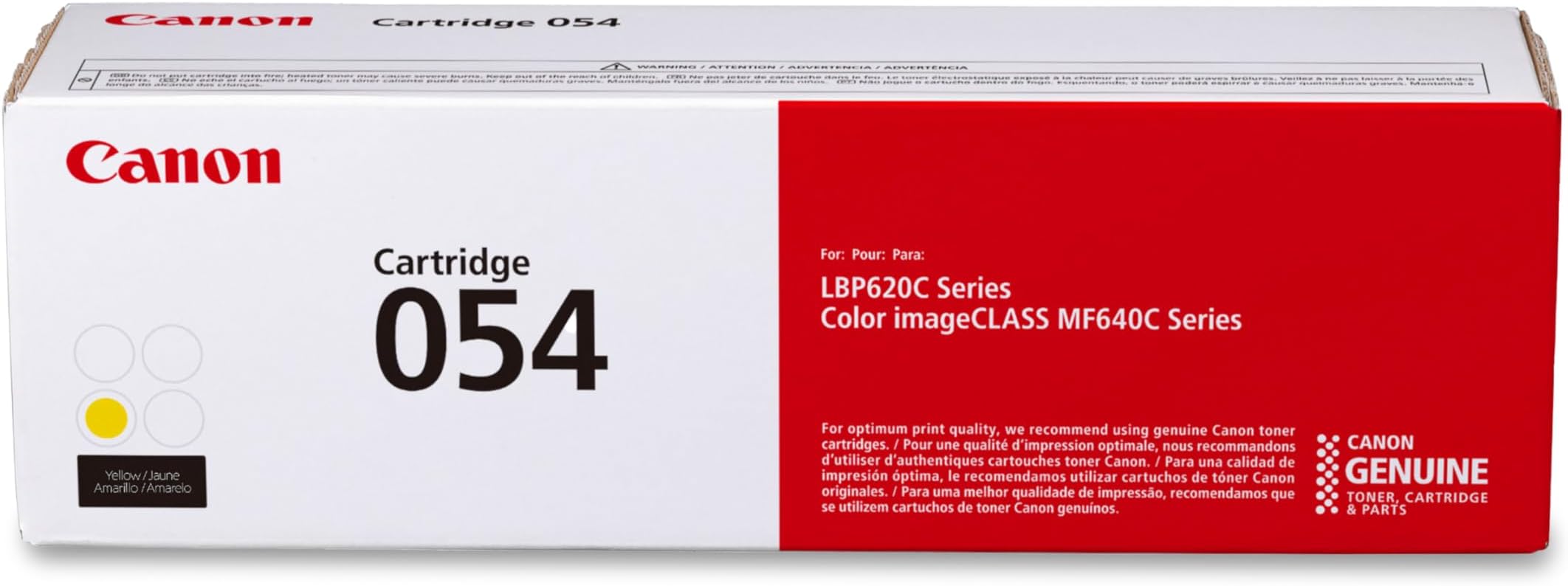 Canon Genuine 054 Yellow Toner Cartridge Compatible with LBP622Cdw, LBP623Cdw, MF641Cdw, MF642Cdw, MF644Cdw