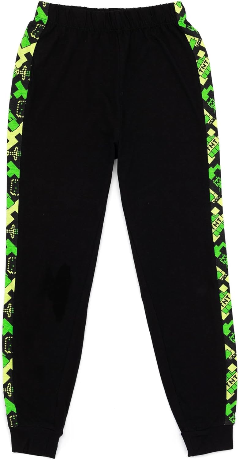 Minecraft Camo Pajama Set | Creeper Short Sleeve Top and Bottoms | Comfortable Kids Gaming Nightwear for Bedtime - Image 5