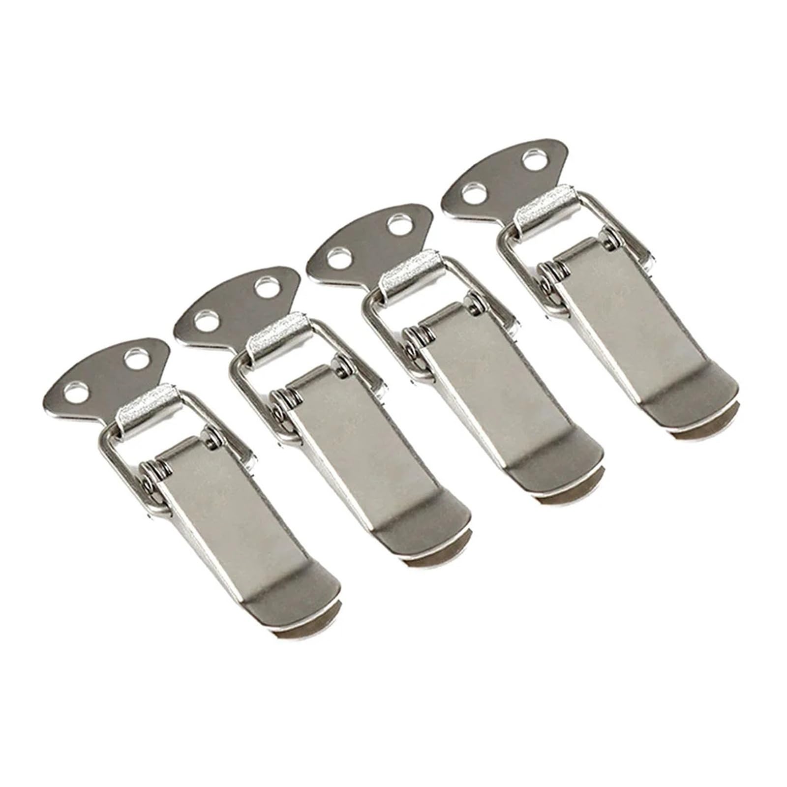 30PCS Door Latches Cabinet Spring Catch Boxes Handle Toggle Lock Clamp Hasp for DIY Tools(Silver-Without Lock)