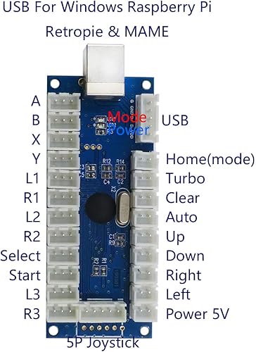 Miniatura 2 de 2 Jugadores Arcade Game Stick DIY Kit Botones con Logo LED 8 Vías Joystick USB Encoder Cable Controlador para PC MAME Raspberry Pi Color Mix