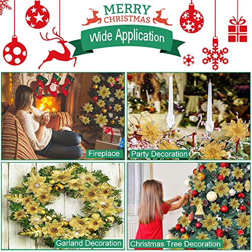 DECARETA 24 Pz Fiori per Albero di Natale