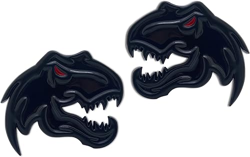 Miniatura 6 de Zhizhong Emblema de dinosaurio se adapta a Dodge RAM TRX 1500 2500 3500  Pégalo en cualquier lugar (1 par, rojo)