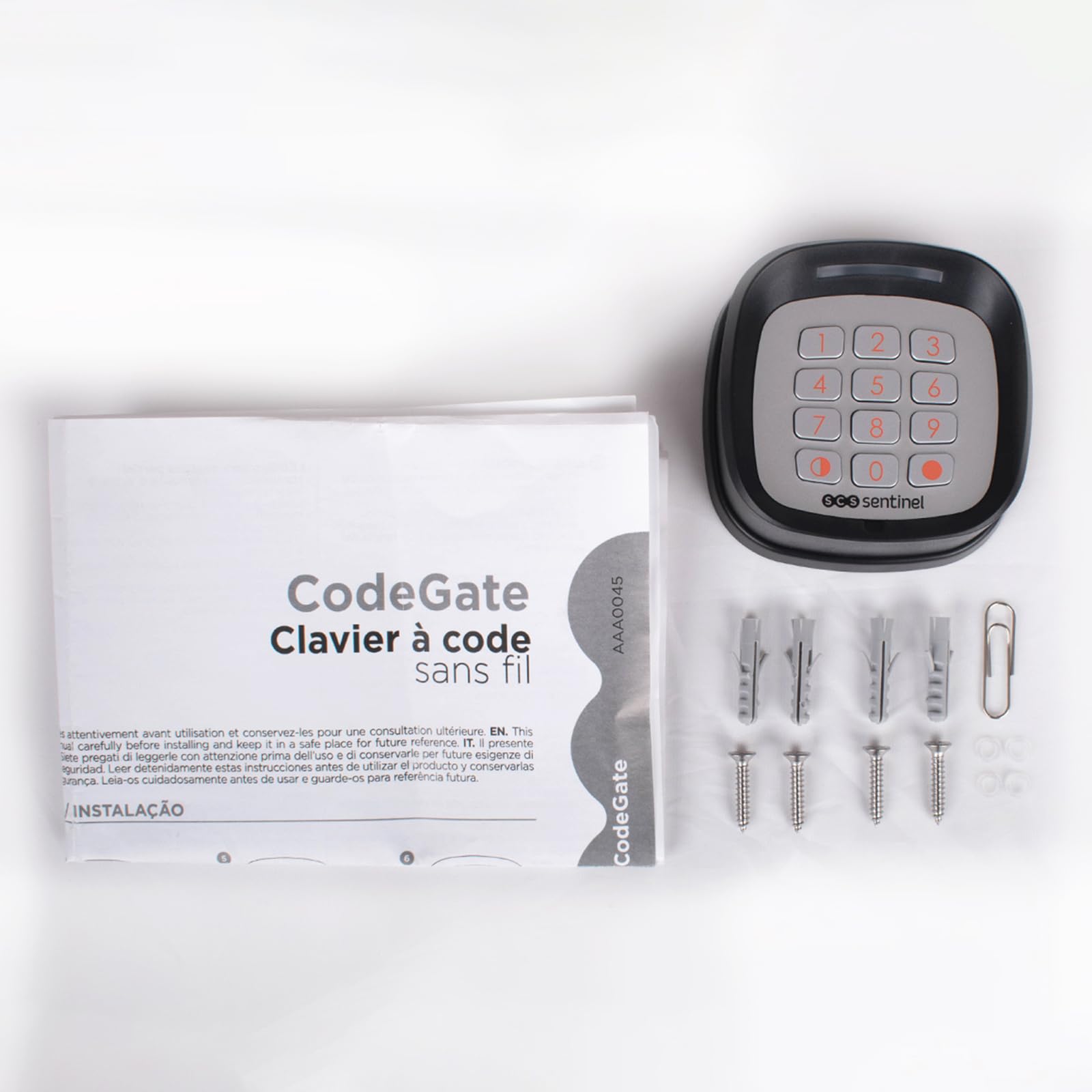 CODEGATE Funk-Codetastatur für Tor – Reichweite 50 m – IP55 – AAA0045 | Ausschließlich mit SCS Sentinel Torantrieben kompatibel – Gesamt- und Teilöffnung – Kabellose Installation