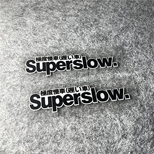 Image of Car Styling Sticker for Japanese Superslow Snail Creative Words Auto Oil Tank Window Body Vinyl Computer Case Motocross Decals (A 10X2.5CM 2PCS)