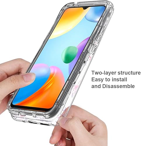 Miniatura 4 de Funda para Redmi 10C 220333QBI con protector de pantalla de vidrio templado, suave 360 cuerpo completo a prueba de golpes híbrido parachoques