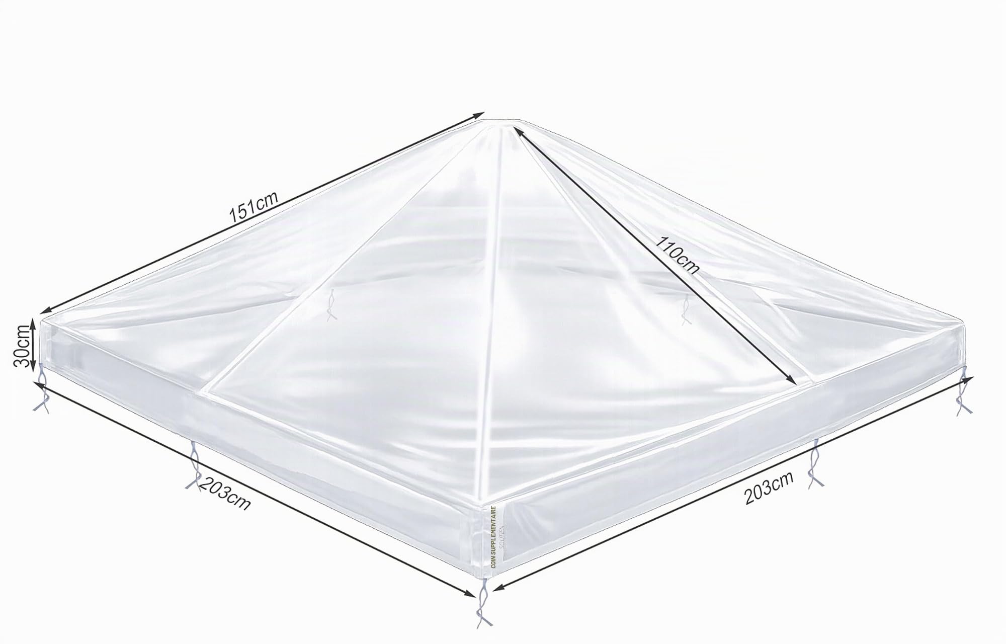 QUICK STAR Gazebo Housse de Protection pour Pavillon 2 x 2 m Protection étanche et Transparente Contre Les intempéries