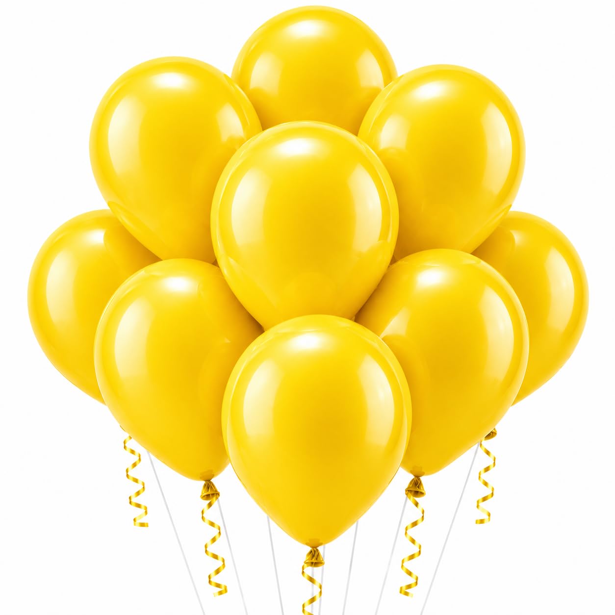 50 Pack Party Balloons 12 Inch Yellow Latex Helium Air Filled Decor Supplies for Wedding Birthday Anniversary Milestone Celebration Event Professional Arch Bouquet Kit