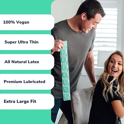 Miniatura 2 de Royal Preservativos veganos ultrafinos extra grandes para hombres, preservativo natural lubricado de alta calidad, lubricante sin sabor, látex