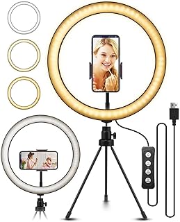 ZXM Ring Light 10 Inch Ring Fill Light Mobile Phone Photo Live Tripod 26cmLED Light (Size : 10 Inch)