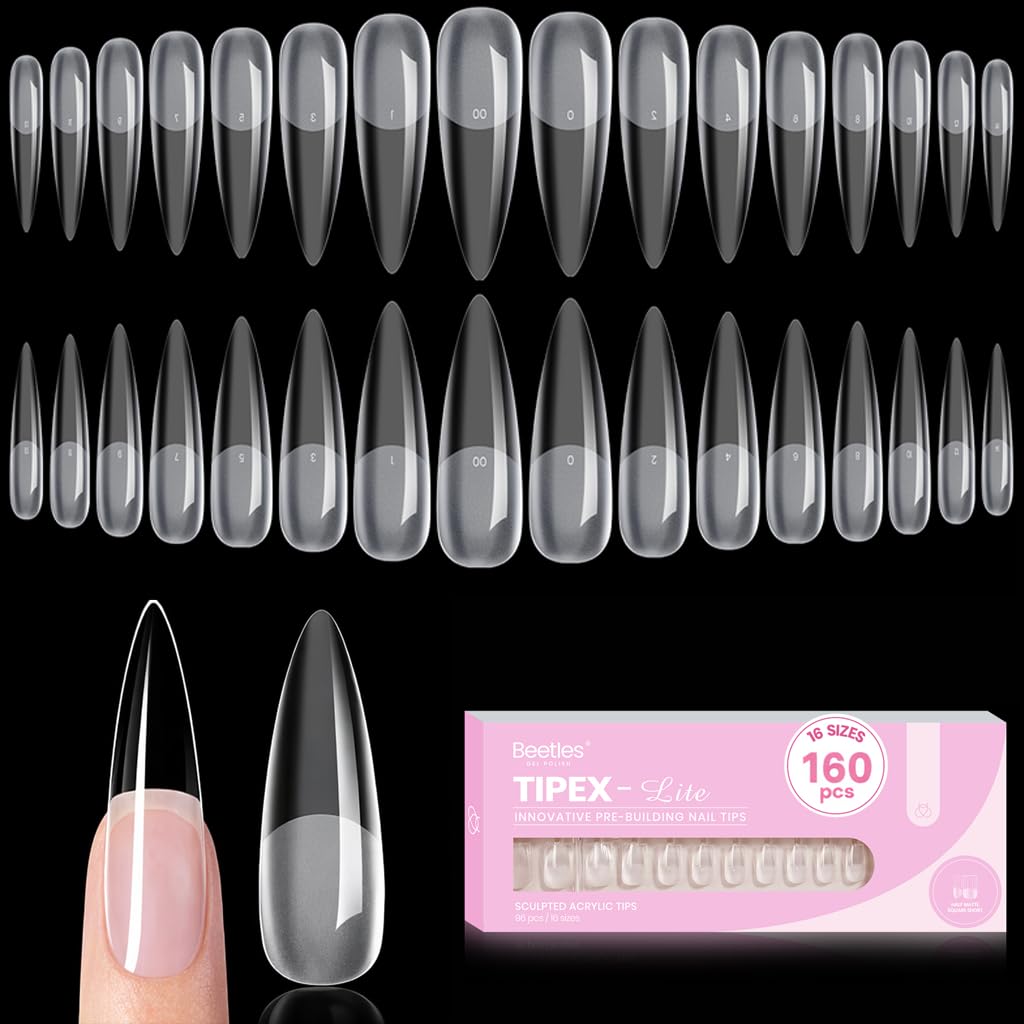Amazon.com: Beetles Tipex Lite Instant Nail Tips, XXL Stiletto