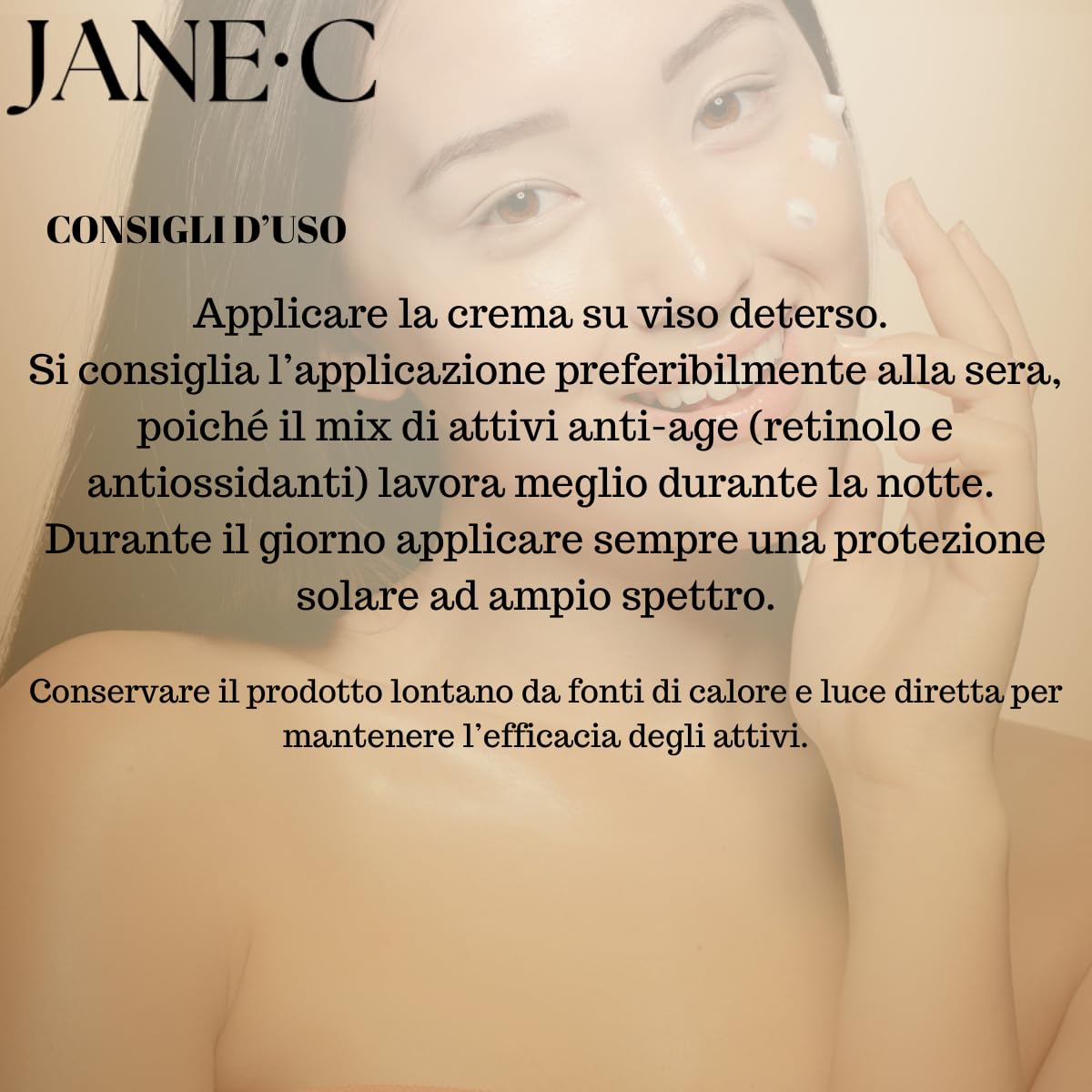 JANE•C Crema Viso Notte Nobilis, K-beauty,Trattamento Intensivo Rassodante,Rigenerante,Antirughe con Centella Asiatica,Fosfolipidi,Coenzima Q10,Retinolo, 50ml,Made in Italy
