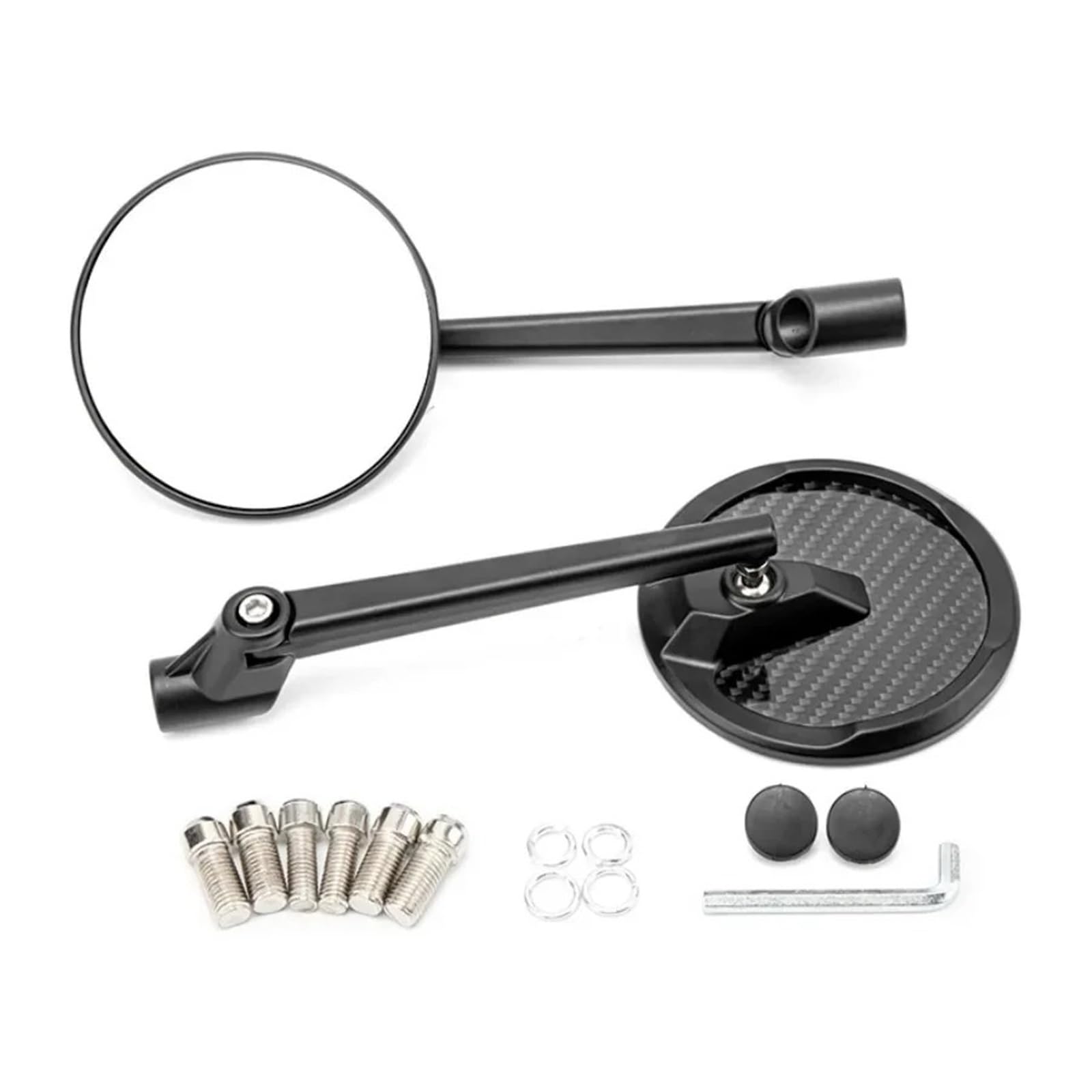 Retrovisor manillar scooter Espejo Redondo Para Patinete, Accesorios Reflectores Retrovisores De Fibra Carbono, Retroadaptación Universal Para Motocicleta