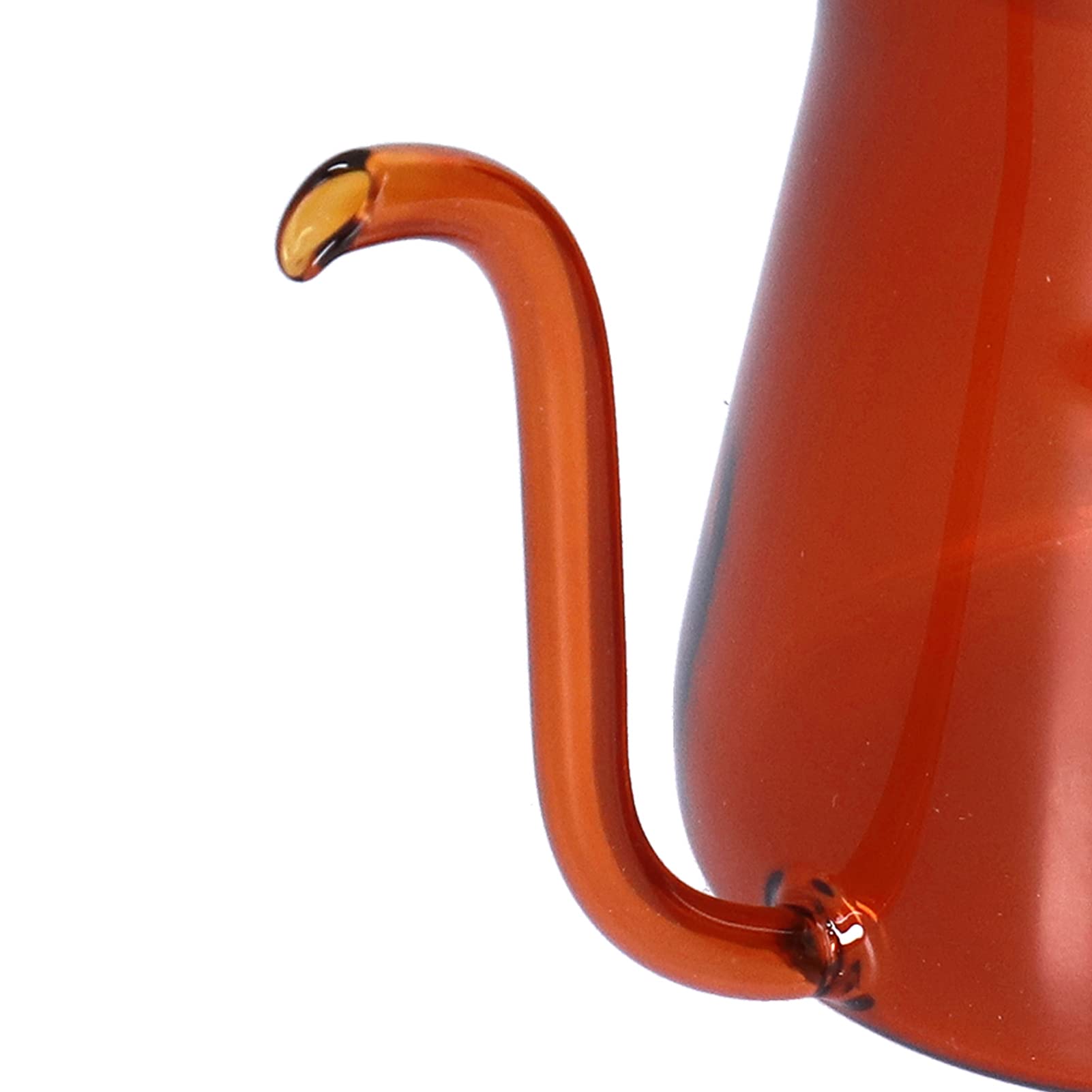 Bollitore Hapvida con Beccuccio Lungo, Caffettiera a Collo di Cigno in Vetro Borosilicato 1000ml Resistente al Calore per Caffè e Tè (Marrone)