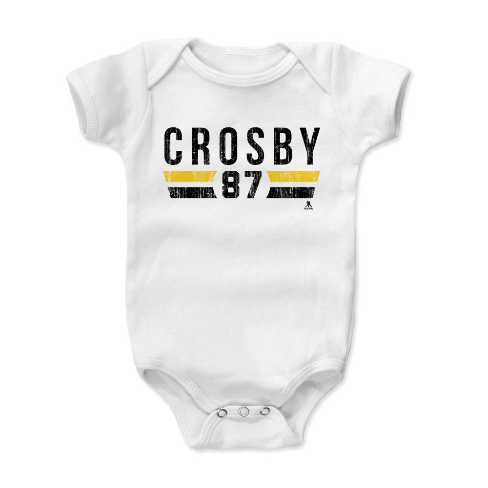 500 LEVEL Sidney Crosby Baby Infant One Piece Bodysuit (12M, White) - Sidney Crosby Font YK