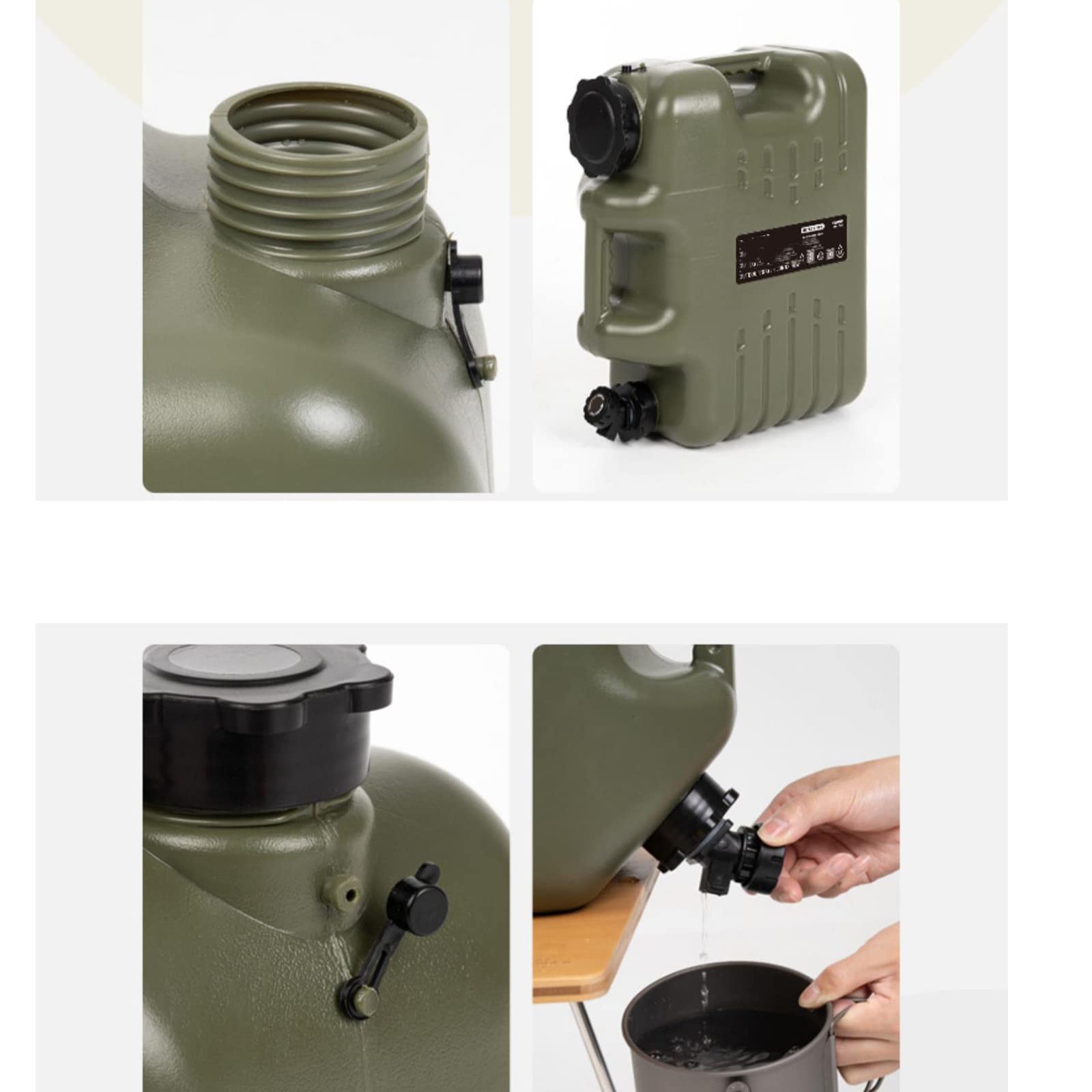 Cubo de Agua para Exteriores de PC de Grado Alimenticio de 13L/22L, Contenedor de Agua Embotellada con Asa y Grifo para Acampar, Pícnic, Senderismo, Beber al Aire Libre