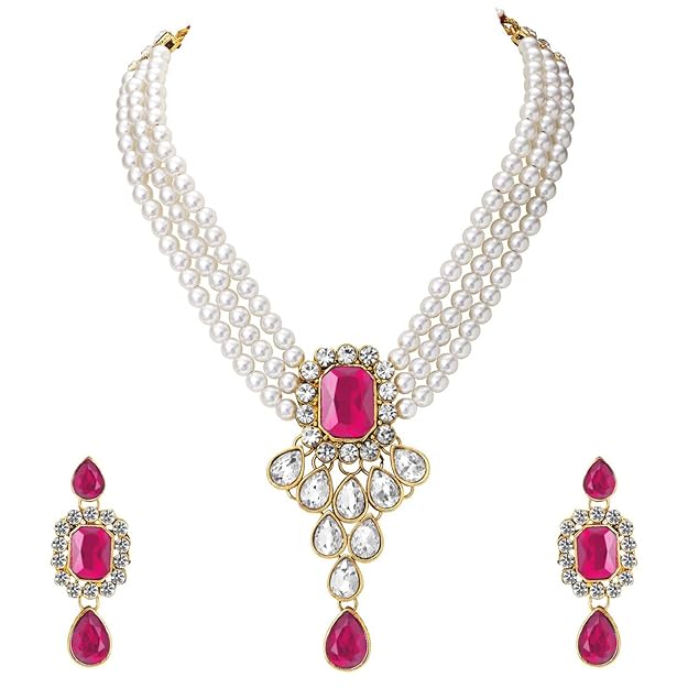 Crystal Faux Pearl Jewellery Gift Set for Women