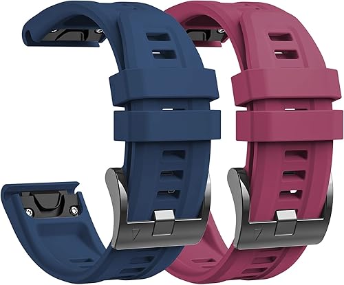 Miniatura 7 de lepmok Paquete de 2 correas de reloj Garmin Fenix 7, 0.866in Quickfit de silicona para Garmin Fenix 6, Fenix 5 Smartwatch