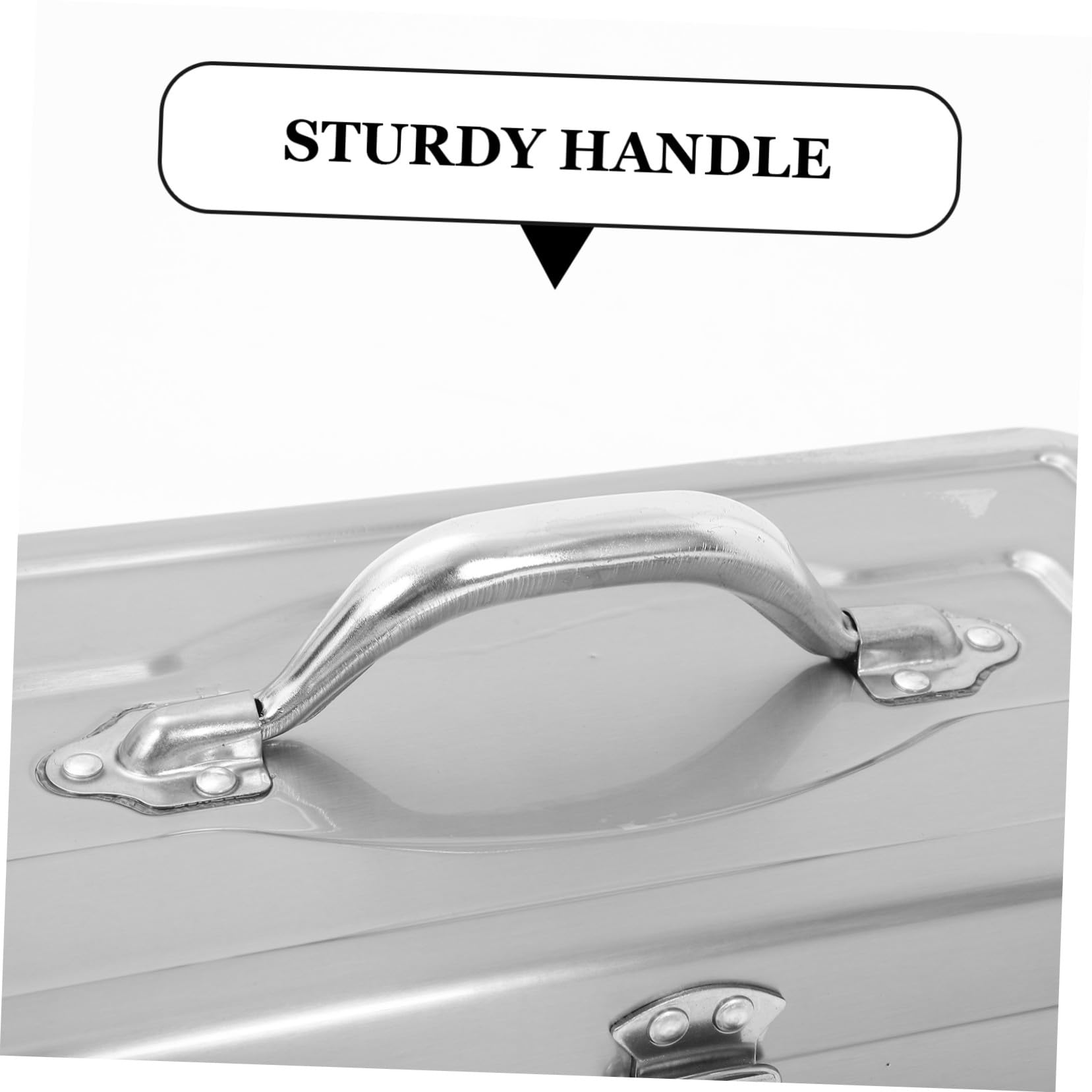 Cassetta Portautensili in Acciaio Inox Resistente Grande Capacità con Maniglia Ergonomica Organizer Multiuso per Garage Officina e Casa Contenitore Utensili Pesanti Portatile