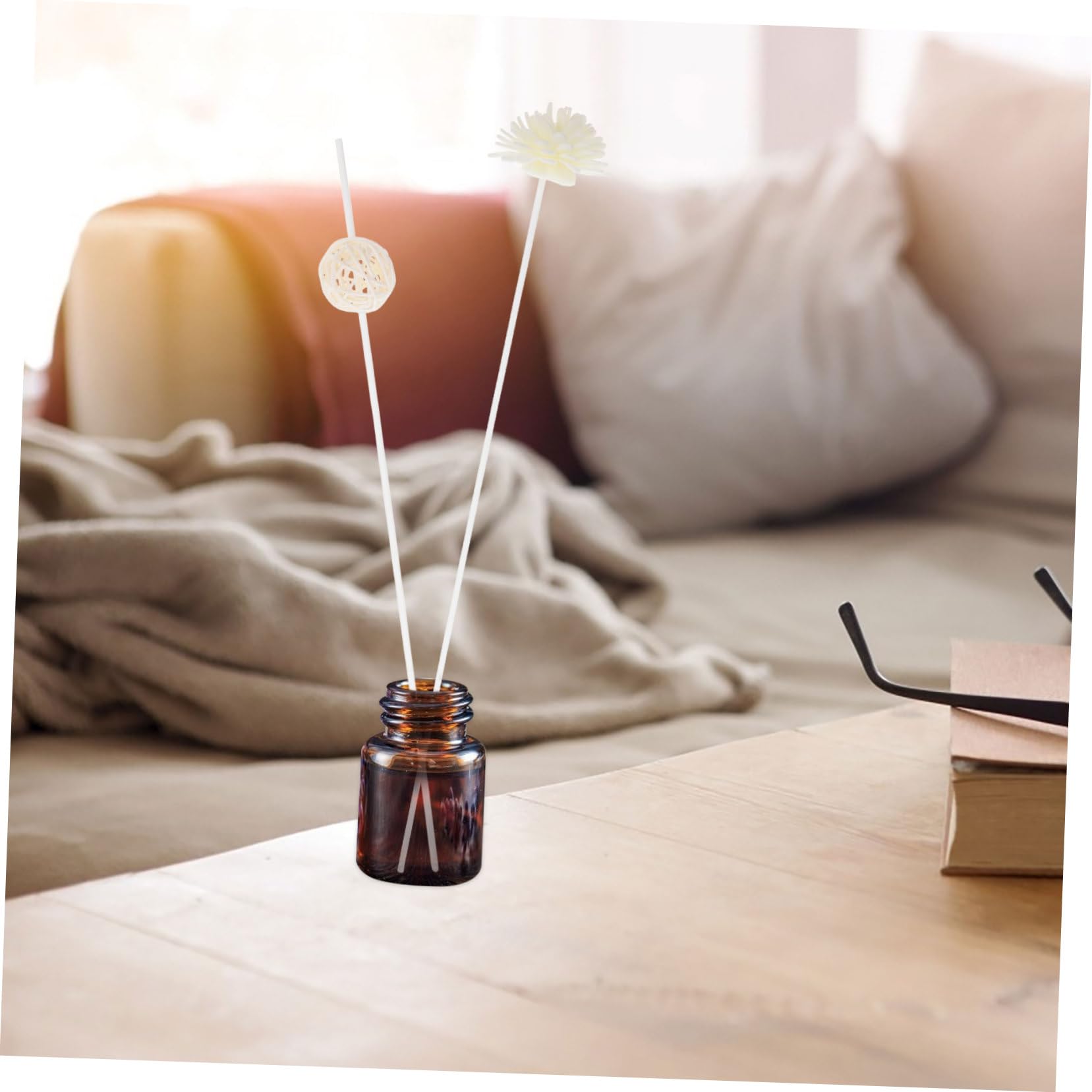 ULTECHNOVO Bâtonnets Diffuseurs Aromathérapie en Rotin Blanc 30 Pièces pour Huile Essentielle Outils Diffuseurs Parfum Intérieur Été Fleurs Séchées