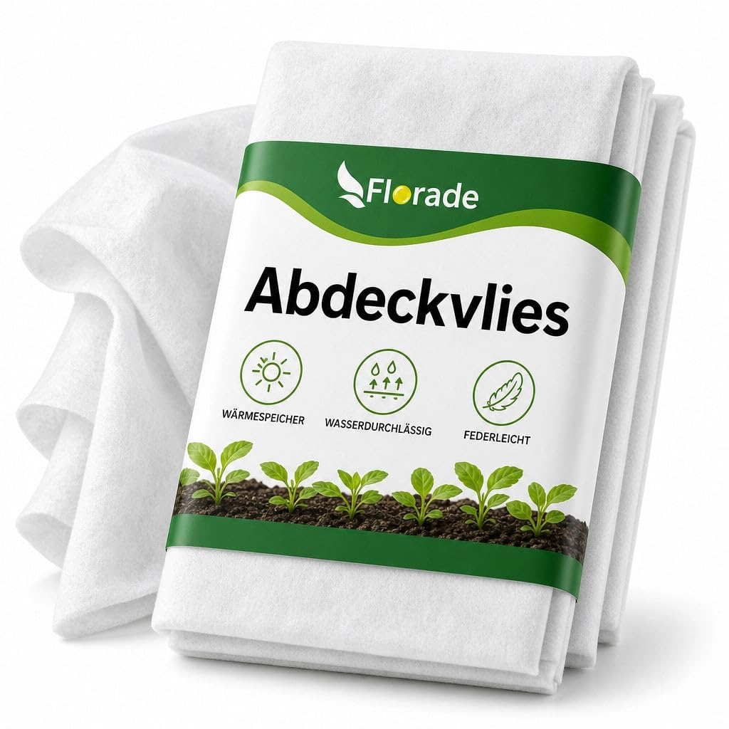 Florade Abdeckvlies & Wachstumsvlies | Gartenvlies UV-stabilisiert, atmungsaktiv & witterungsbeständig | 19 g/m² Leichter & 30 g/m² stärkerer Schutz | Breite 1,6 & 3,2 m, bis 100 m am Stück