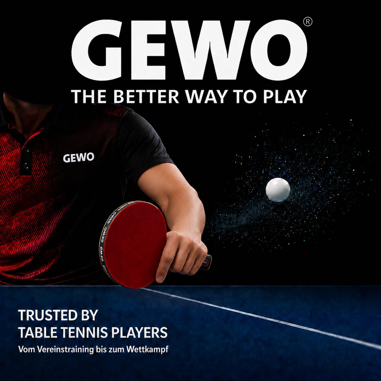GEWO PS Blast Carbon Raqueta de Tenis de Mesa Profesional ITTF Carbono Revestimiento rápido GEWO Return Pro Rotación Cóncava Esponja 1,8 mm