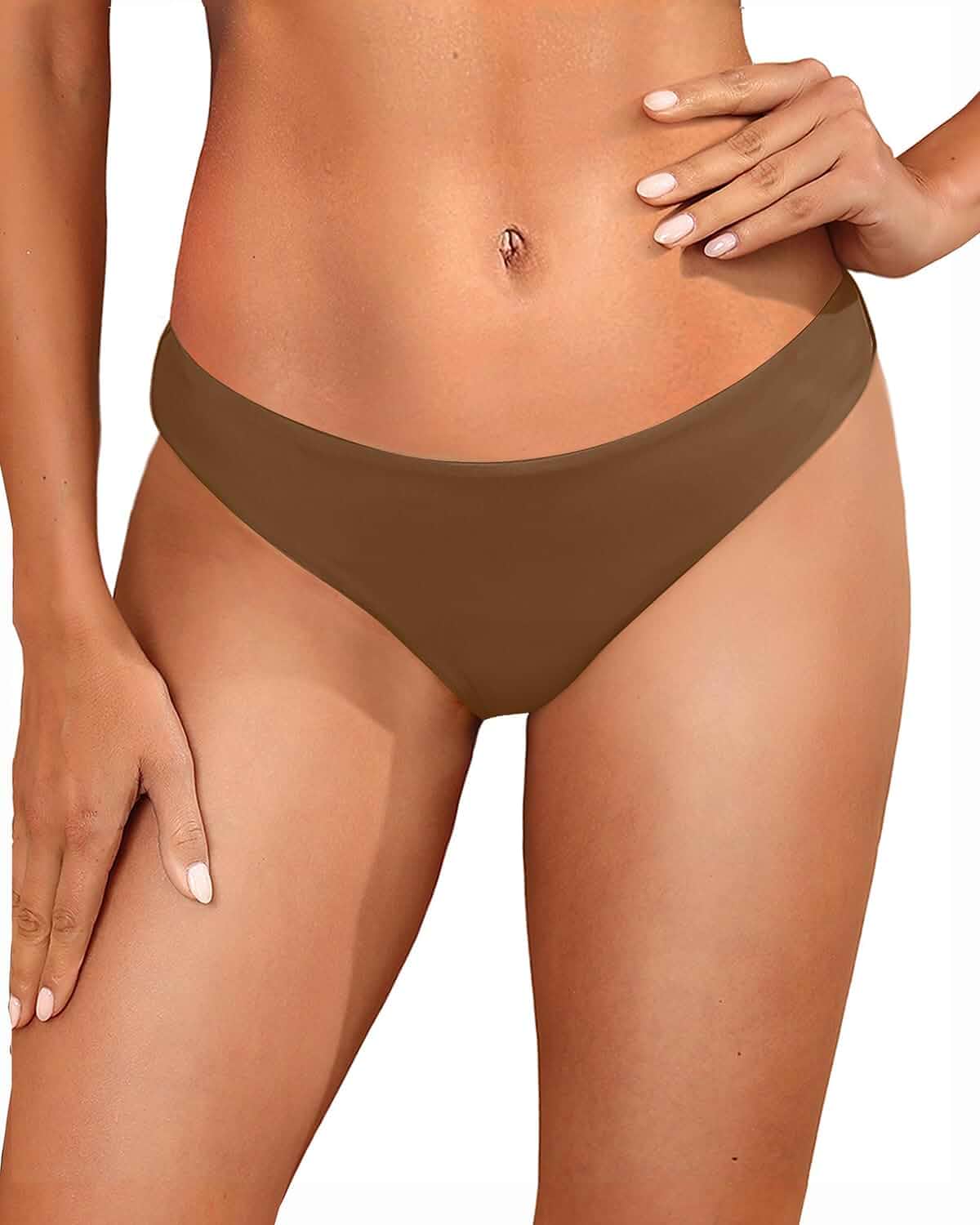 Women Low Rise Bikini Bottoms - Moderate Coverage Swimsuit Bottoms Brief Bathing suit bottoms, Fully lined, Low Waisted, Swimwear