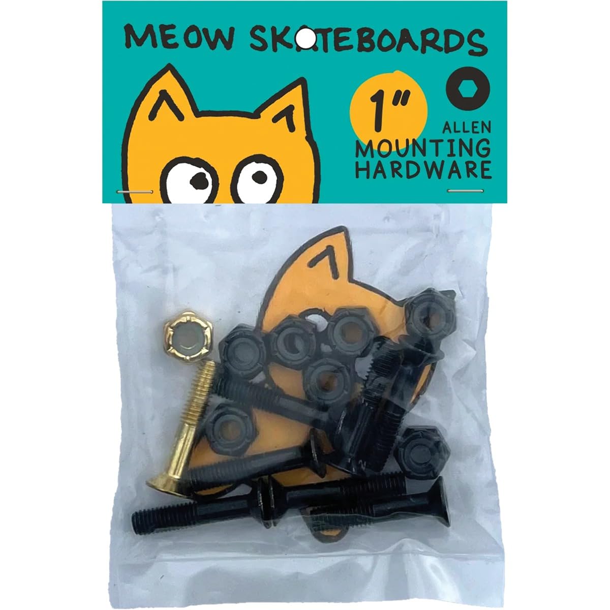 Meow Skateboards Allen Black/Yellow Skateboard Hardware Set - 1