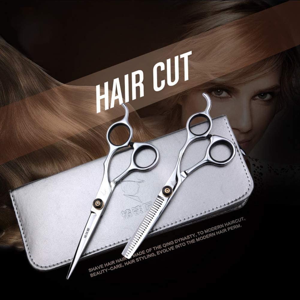 Tijeras De Peluquería,Tijeras De Peluquería,Corte Recto + Tijeras para Adelgazar El Cabello Tijeras Profesionales para Cabello Tijeras para Cabello Hombres Profesionales