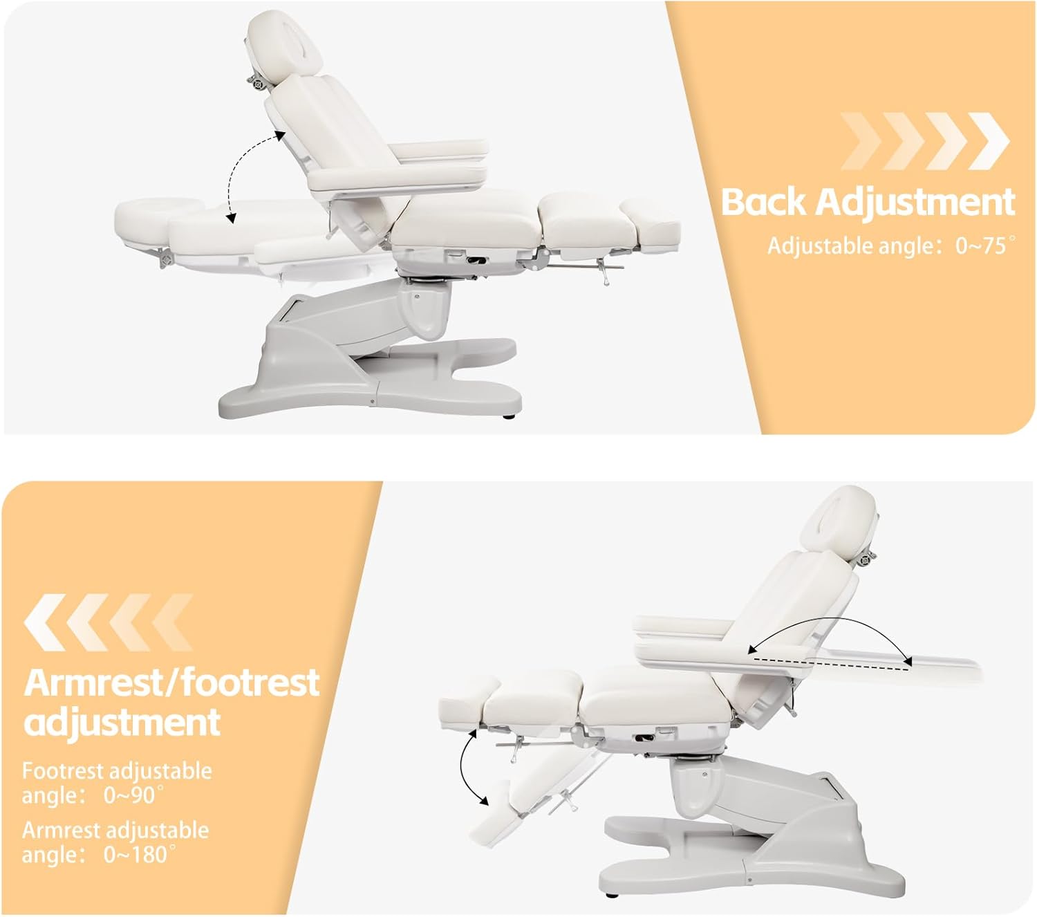 TATARTIST Electric Facial Bed Professional Electric Spa Bed Portable Massage Table Dental Chair Tattoo Facial Chairs for Esthetician Treatment Table All Purpose Aesthetic Chair with 3 Motors