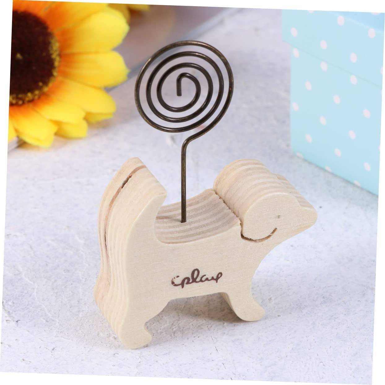 LALAFINA 10 Pcs Dog Office Supplies Message Clip Stand Photo Paper Clip Holder for Desk Wedding Home Decorations