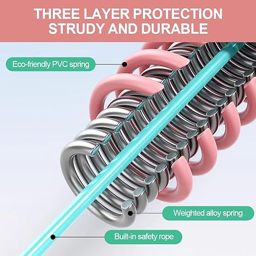 Miniatura 3 de maytopia Hula Hoop con peso para pérdida de peso de adultos, aro de fitness plegable de resorte suave de 3.3 libras, aro de ejercicio para mujeres