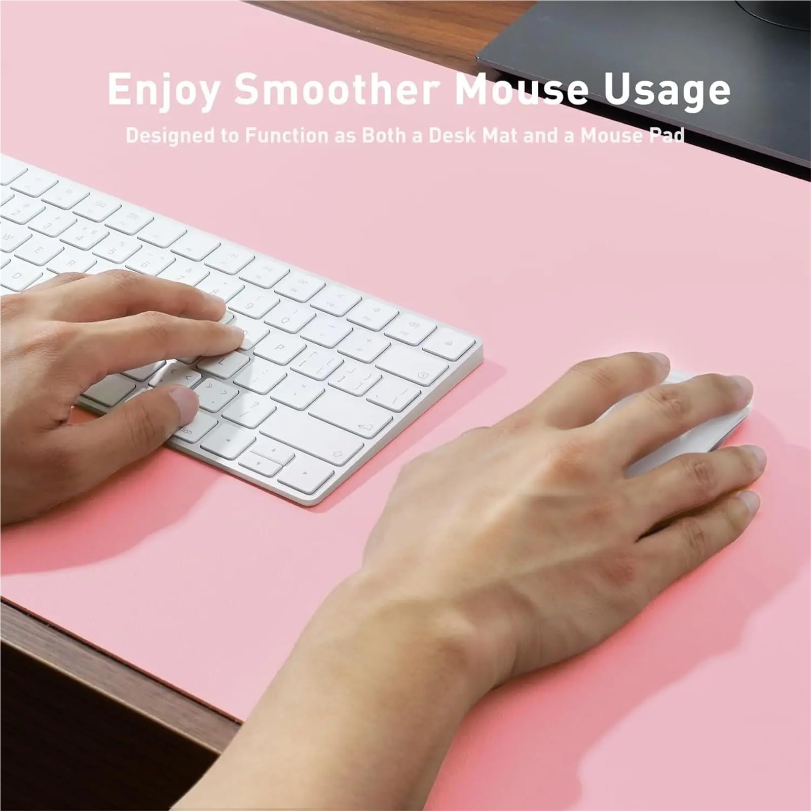 Tappetino for mouse portatile Tappetino for mouse grande da gioco Impermeabile antiscivolo Per Ufficio,Casa(Pink,90x43cm)
