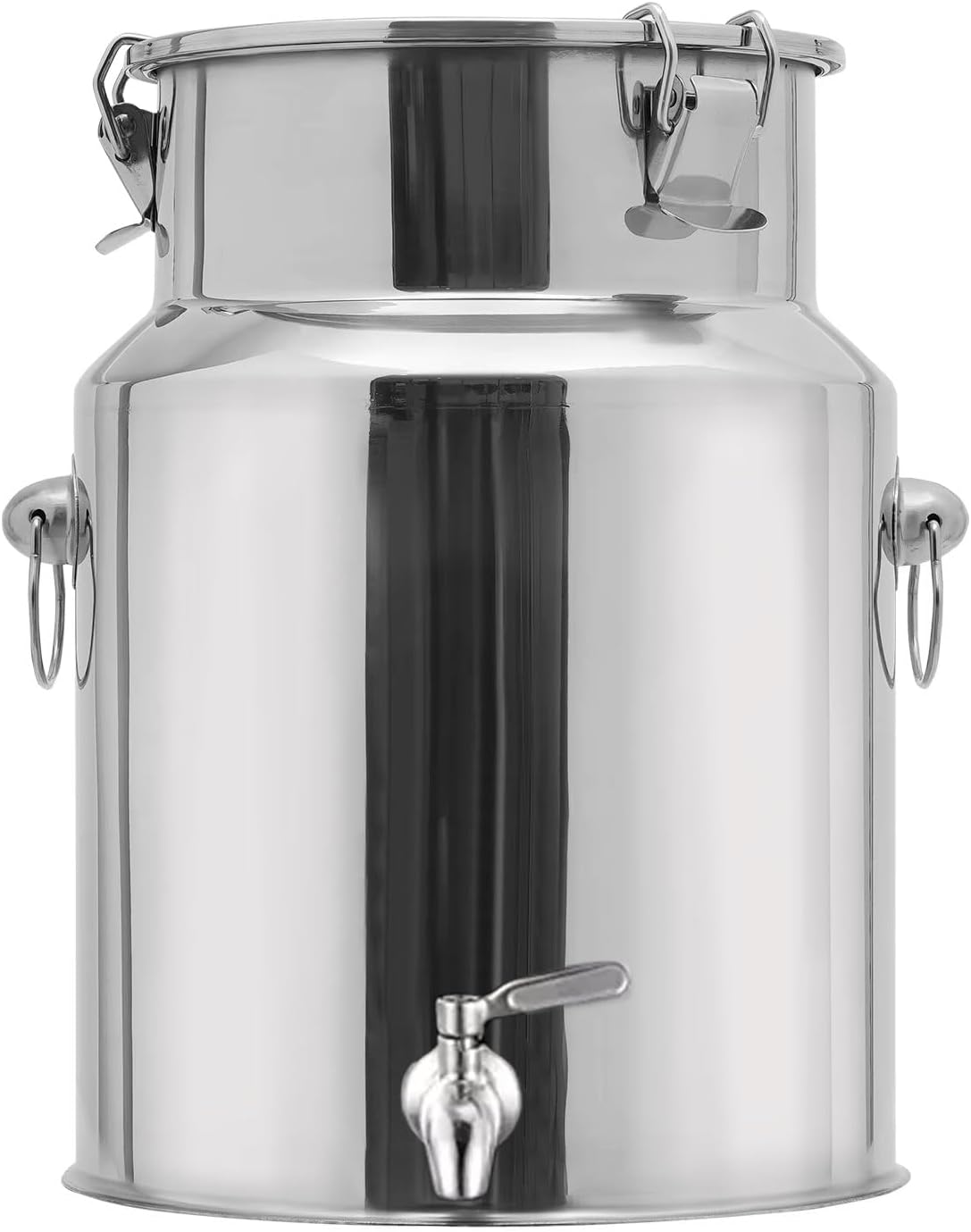 AIZYR Stainless Steel Milk Can Milk Jug, Tote Jug Oil Bucket Jar, Wine Pail Bucket with Sealed Lid and Spigot Container for Milk, Wine, Water,14L