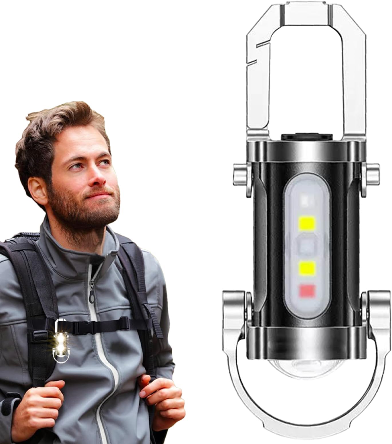 Flashlight Torch | Rechargeable LED Torch for Keychain - 7 Lighting Modes Lightweight Camping Accessories for Outdoor Activities