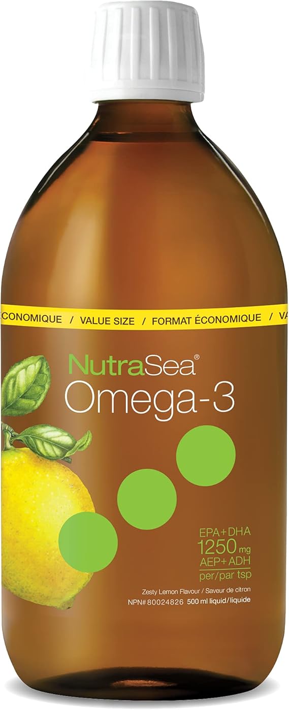 Nature's Way NutraSea Omega 3 Supplement, GMO Free, Lemon, 500 mL