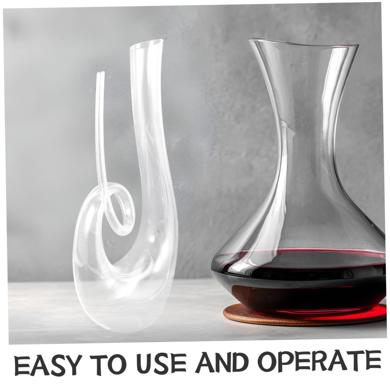 DOITOOL Decanter per Vino in Cristallo Trasparente 1300Ml Aeratore Creativo Piccolo e Unico Distributore di Bevande Conico per Ristoranti Bar e Uso Domestico