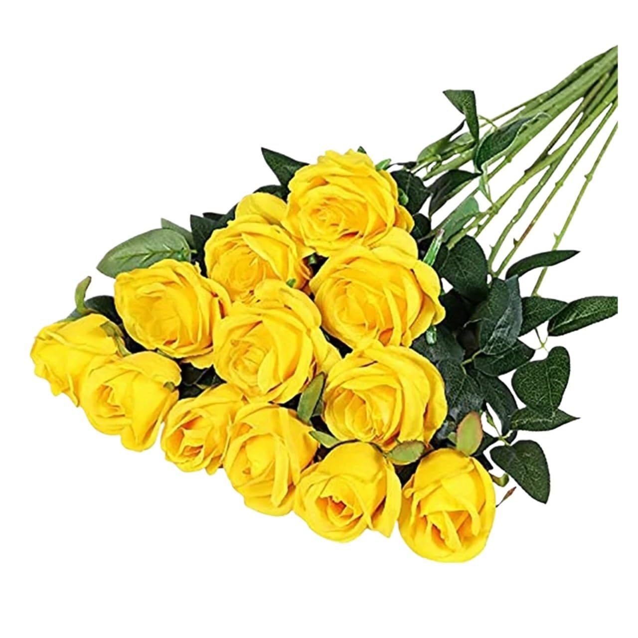 MWAHJU 12pcs Realistic Artificial Rose Bouquet For Weddings, Birthdays, And More For Floral Arrangements And Home Decormeasurement For Home