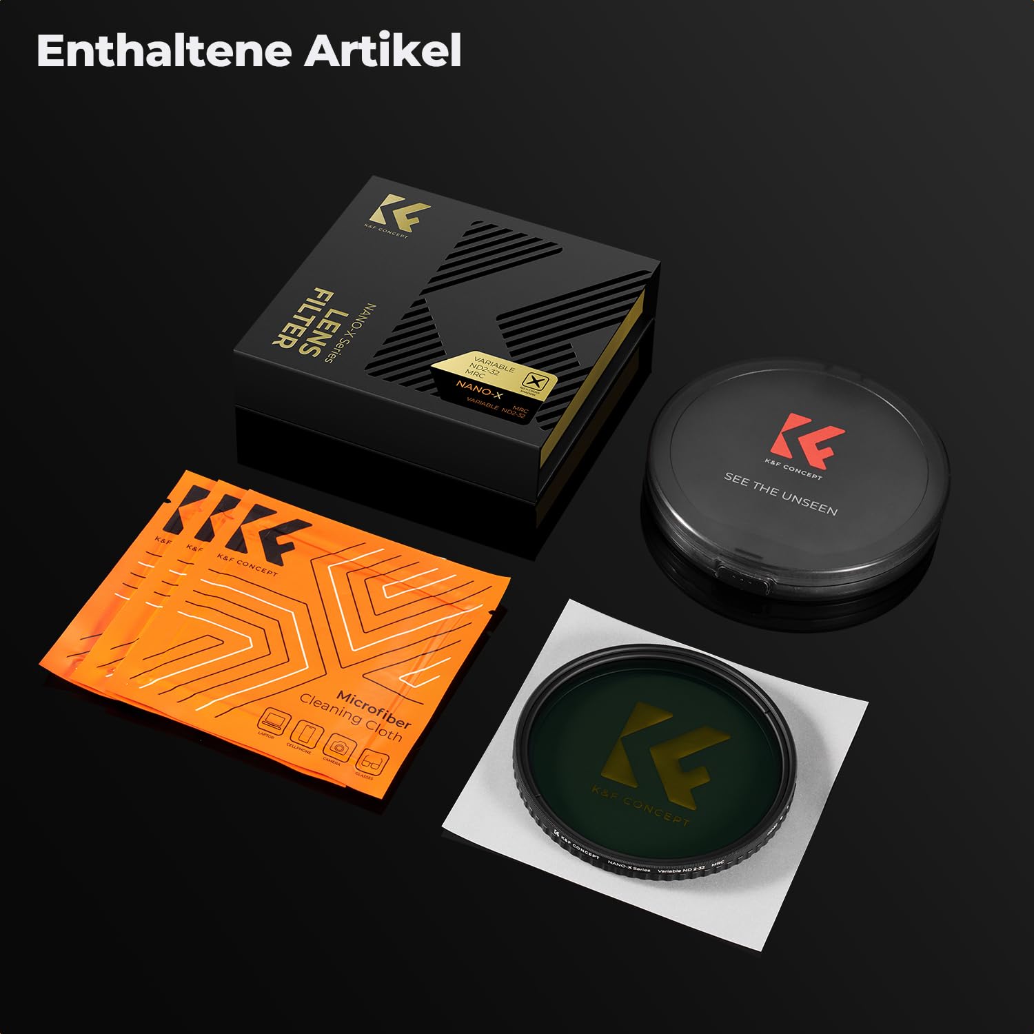 K&F CONCEPT Variabler ND Filter 67mm Variabler Graufilter ND2-32 (1-5 Blendenstufen) für Landschaftsfotografie&Viedofotografie (Nano-Xcel Serie)