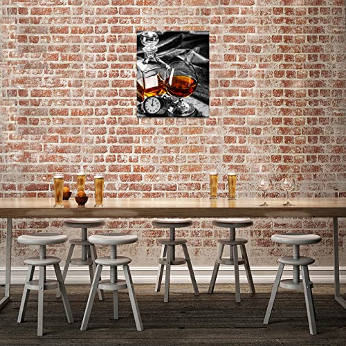 Artvender Whiskey Picture Wall Art Black White Canvas Print Wine Liquor Poster Still Life Painting Home Decor Gallery Wrapped And Framed For Apartment Bar Hallway Decoration Easy To Hang 20X24 In #TOP3
