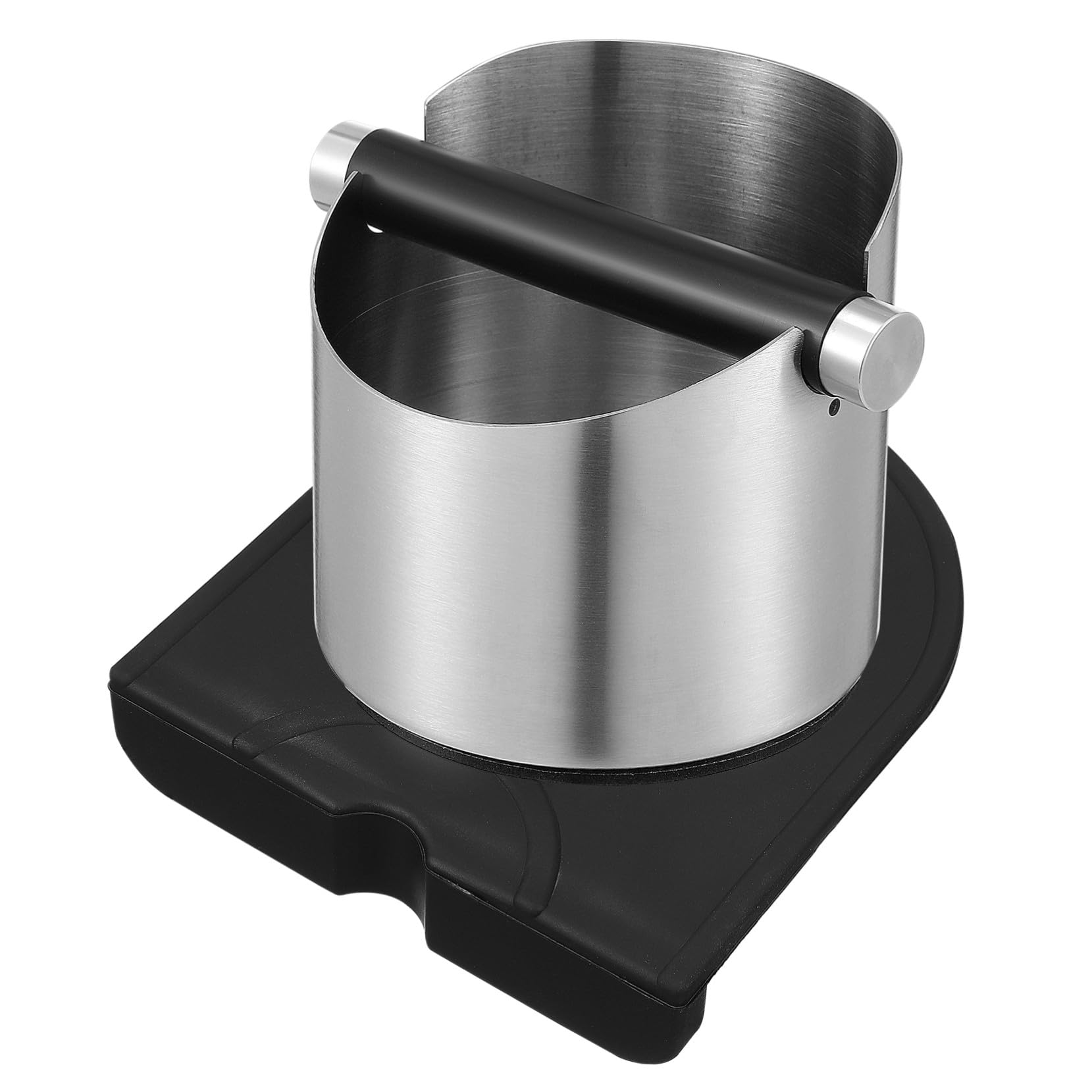 Recipiente con Barra de Golpeteo Extraíble y Base Antideslizante para Café Molido de Acero Inoxidable Adecuado para Cafés y Hogares