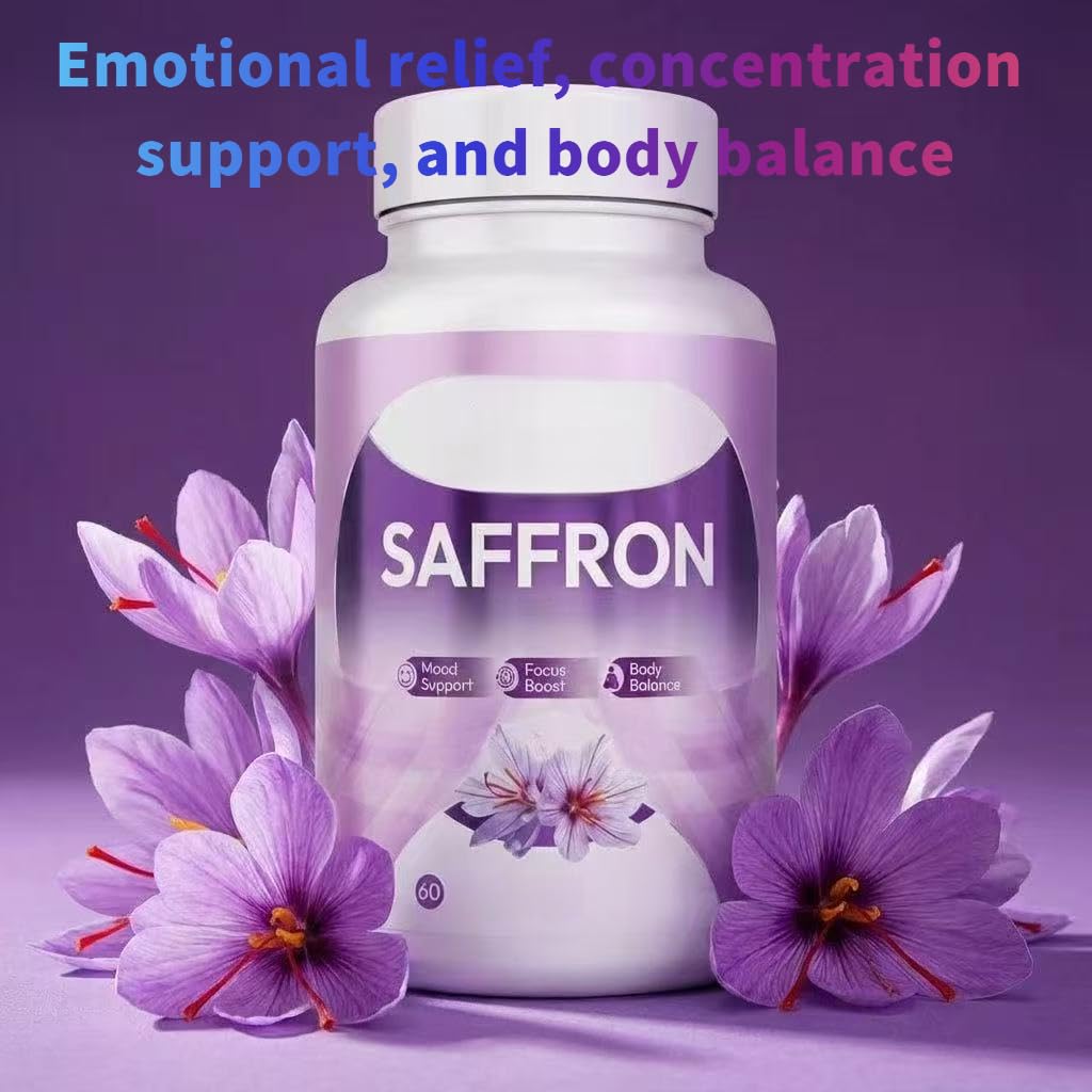 Extrait de safran, Aide à soulager l'humeur et le stress | à favoriser la concentration et la performance et à équilibrer le soutien