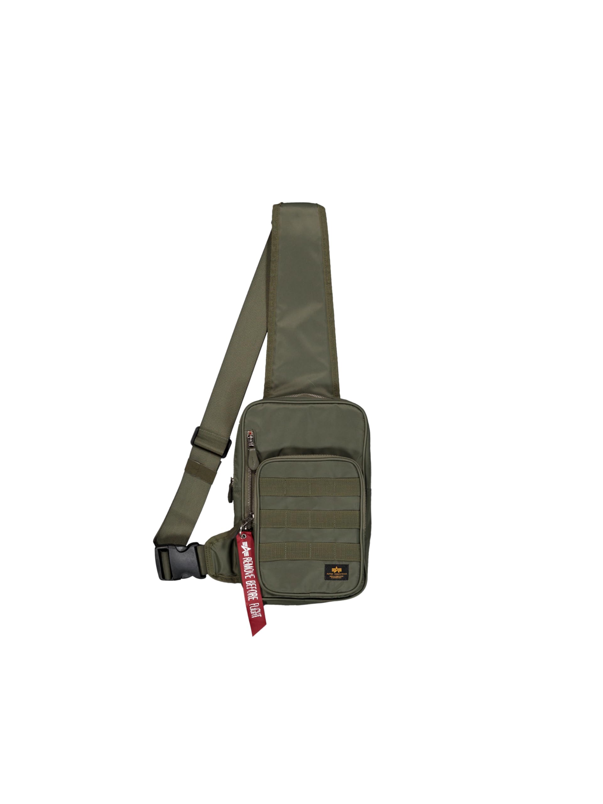 Alpha Industries Men's Label Sling Bag, Dark Olive, One Size