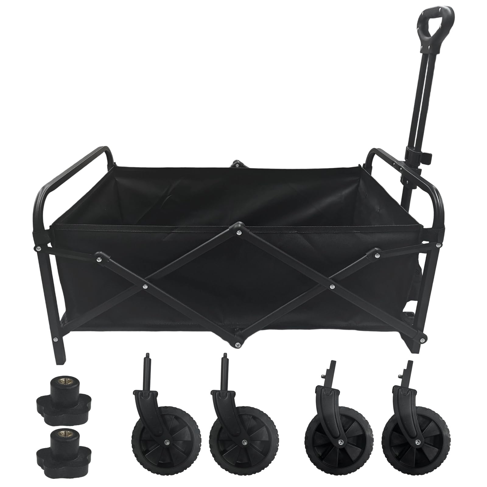 150l Extra-Long Folding Festival Trolley on Wheels, Portable Camping Cart,150kg (330lbs) capacity Shopping Trolley Adjustable Handle,Heavy Duty Utility Cart for Markets,Garden&Beach (Upgraded version)