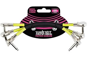 Ernie Ball 6-Inch Black Flat Angle Patch Cable