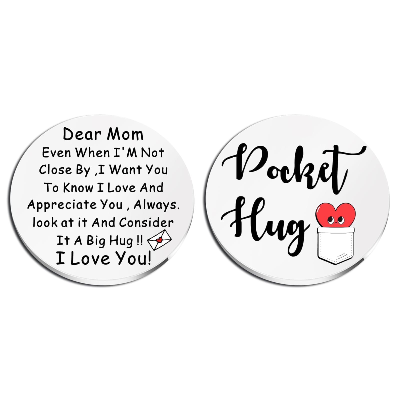 DavrockMothers Day Gifts Personalized Mom Birthday Gift From Daughter Son Kids Pocket Hug Token Coin For Moms