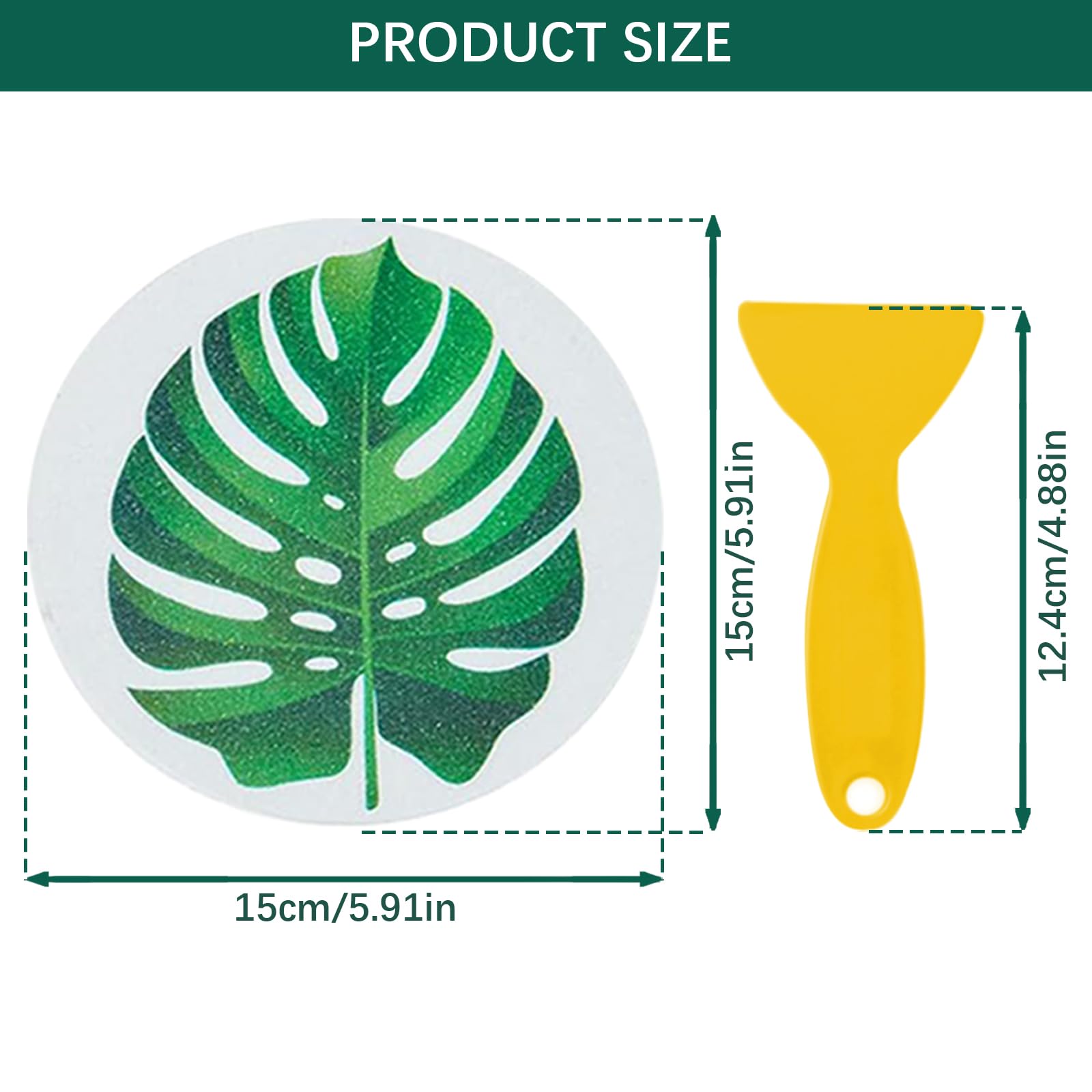 Adesivi Antiscivolo Per Vasca - 10 Pezzi A Forma Di Foglia, Con Raschietto - Foto 2