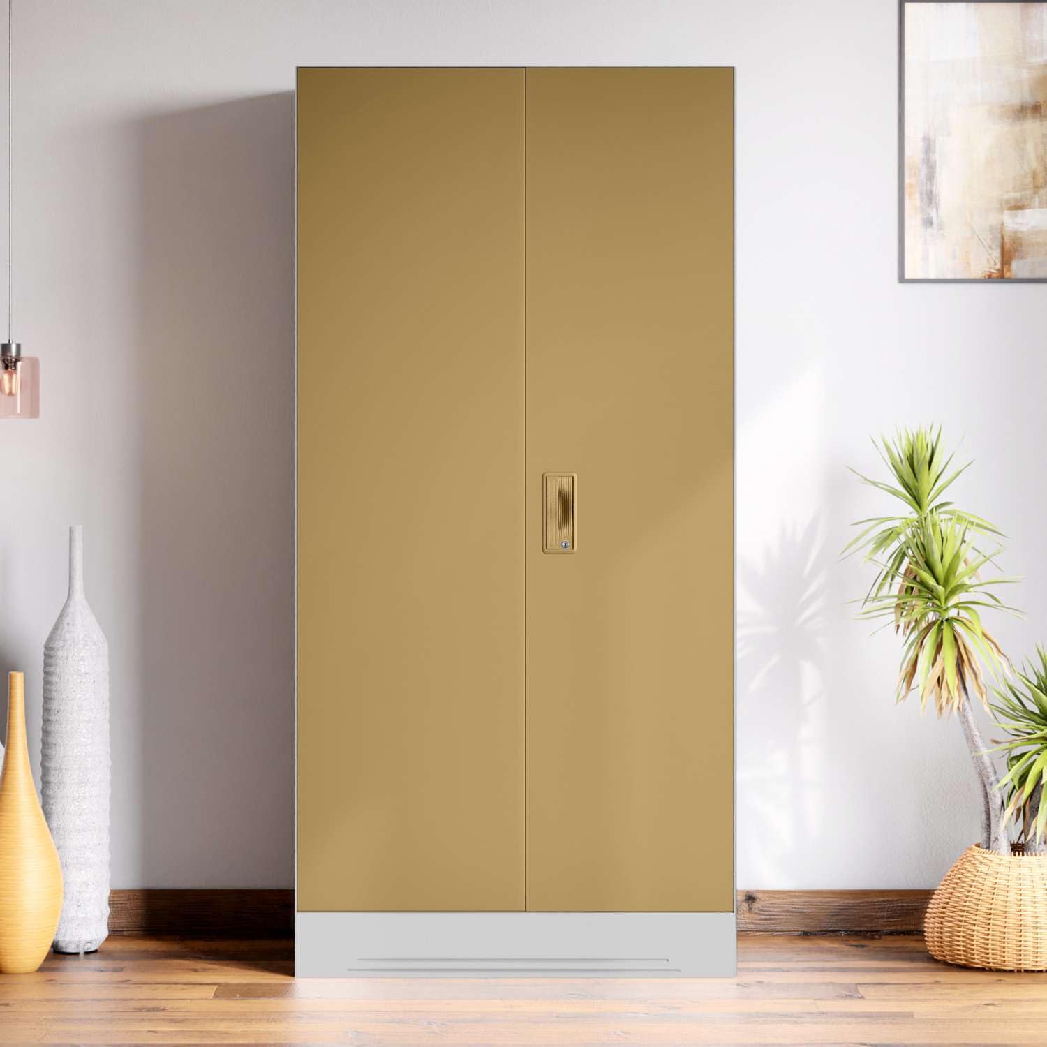 GODREJ INTERIO Almirah Slimline 2 Door Steel Almirah, Cupboard for Clothes (Textured Iced Coffee and Royal Ivory), 1 Year Warranty, Locker, 4 Shelves-image-33
